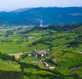 Villages and green meadows in the Sakana Valley Royalty Free Stock Photo