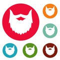 Villainous beard icons circle set vector Royalty Free Stock Photo