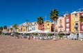 Villajoyosa, Spain - October 17, 2019: Colorful houses in coastal village of Villajoyosa, Alicante, Spain Royalty Free Stock Photo