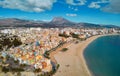 Villajoyosa townscape aerial view. Spain