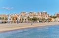 Villajoyosa townscape aerial view. Spain