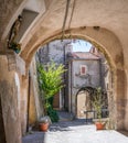 Scenic sight in Villalago, province of L`Aquila in the Abruzzo region of Italy.