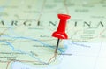 Villalonga, Argentina pin on map Royalty Free Stock Photo