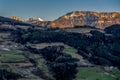 VILLANDERS, SOUTH TYROL/ITALY - MARCH 26 : View of the Dolomites from Villanders South Tyrol in Italy on March 26, 2016 Royalty Free Stock Photo