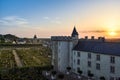 VILLANDRY CASTLE, FRANCE - JULY 07, 2017: The garden illuminated by 2,000 candles at dusk . Nights of a Thousand Lights at Royalty Free Stock Photo