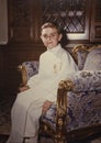 Child dressed for first communion