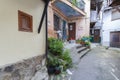 A bike and a bottle of butane at the entrance of a house in the town of Villanueva de la Vera in Caceres, Extremadura