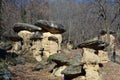 Villar San Costanzo, Piedmont, Italy - The Ciciu di Villar natural reserve wih geological formations due to water erosion Royalty Free Stock Photo