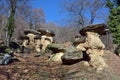 Villar San Costanzo, Piedmont, Italy - The Ciciu di Villar natural reserve wih geological formations due to water erosion Royalty Free Stock Photo