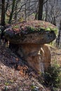 Villar San Costanzo, Piedmont, Italy - The Ciciu di Villar natural reserve wih geological formations due to water erosion Royalty Free Stock Photo