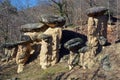 Villar San Costanzo, Piedmont, Italy - The Ciciu di Villar natural reserve wih geological formations due to water erosion Royalty Free Stock Photo