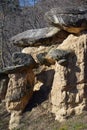 Villar San Costanzo, Piedmont, Italy - The Ciciu di Villar natural reserve wih geological formations due to water erosion Royalty Free Stock Photo