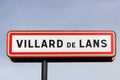 Villard de Lans city road sign Royalty Free Stock Photo