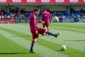 Leo Messi warms up prior to the La Liga match between Villarreal CF and FC Barcelona at El Madrigal Stadium Royalty Free Stock Photo