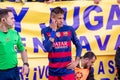 Neymar plays at the La Liga match between Villarreal CF and FC Barcelona at El Madrigal Stadium Royalty Free Stock Photo