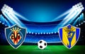 Villarreal Vs Cadiz Match of Football Fixture in Shield Style Royalty Free Stock Photo