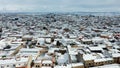 Villarrobledo from the air, with a lot of snow.