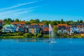 Villas on a shore of Kolding lake, Denmark Royalty Free Stock Photo