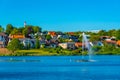 Villas on a shore of Kolding lake, Denmark Royalty Free Stock Photo