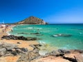 Transparent and turquoise sea in Cala Sinzias, Villasimius.