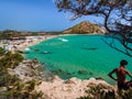 Transparent and turquoise sea in Cala Sinzias, Villasimius.