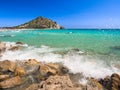 Transparent and turquoise sea in Cala Sinzias, Villasimius.