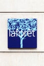 Laforet logo on a wall