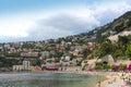 Villefranche-sur-Mer, France - June 16, 2014: sea beach on a sunny summer day