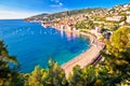 Villefranche sur Mer idyllic French riviera town aerial bay view Royalty Free Stock Photo