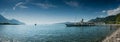 Villeneuve, VD / Switzerland - 31 May 2019: panorama view of historic steamship