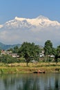 Villiage under Himalayan mountain Royalty Free Stock Photo