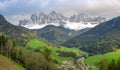 VillnÃÂ¶sser Tal / Val di Funes in spring Royalty Free Stock Photo