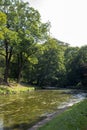 Vilnia river in Vilnius, Lithuania during a hot summer day Royalty Free Stock Photo