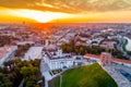 Vilnius Gediminas castle and Cathedral aerial Royalty Free Stock Photo