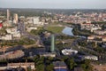 VILNIUS: Aerial View of city center, konstitucijos prospect, river Neris in Vilnius, Lithuania Royalty Free Stock Photo