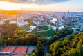 Vilnius aerial view at sunset Royalty Free Stock Photo