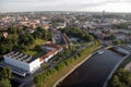 VILNIUS: Aerial View of Vilnius Old Town, river Neris in Vilnius, Lithuania Royalty Free Stock Photo