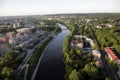 VILNIUS: Aerial View of Vilnius Old Town, river Neris in Vilnius, Lithuania Royalty Free Stock Photo