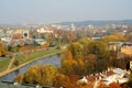 Vilnius autumn panorama from Gediminas castle tower Royalty Free Stock Photo