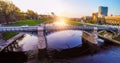 Vilnius bridge through Neris Royalty Free Stock Photo