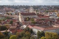 Vilnius capital of Lithuania general view of the city center old town castle  sunny day autumn clouds blue sky architecture Royalty Free Stock Photo