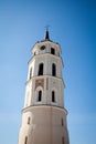 Vilnius Cathedral Bell Tower over clear blue sky Royalty Free Stock Photo