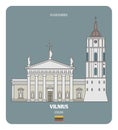 Vilnius Cathedral, Lithuania. Architectural symbols of European cities