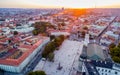 Vilnius Cathedral square aerial Royalty Free Stock Photo