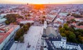 Vilnius Cathedral square aerial Royalty Free Stock Photo