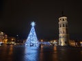 Vilnius Christmas tree modern instalation night decorations