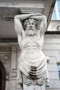 Vilnius city building exterior white detail column