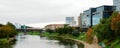 Vilnius city center river Neris and Zverynas bridge