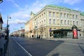 Vilnius city Gediminas street on morning time Royalty Free Stock Photo