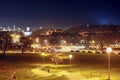 Vilnius city illuminated at night view from bastion Royalty Free Stock Photo